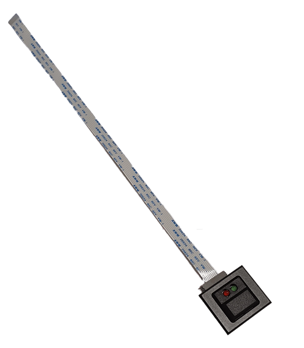 Square pushbutton switch with red and green LEDs